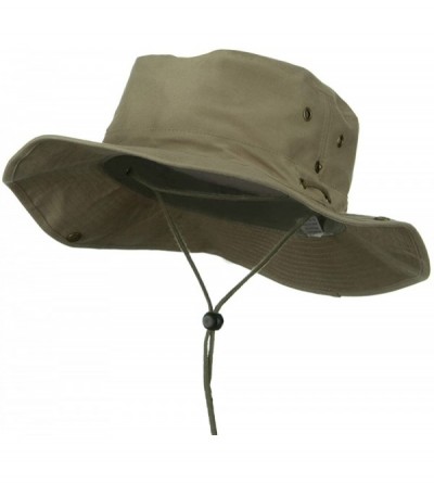 Sun Hats Extra Big Size Brushed Twill Aussie Hats - Khaki - CH11M5D012J $21.94