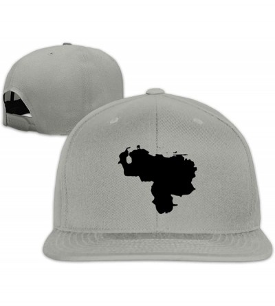 Baseball Caps Venezuela Map Snapback Hat Adjustable Solid Flat Bill Baseball Caps Mens - Gray - C9196XQSWD3 $17.74