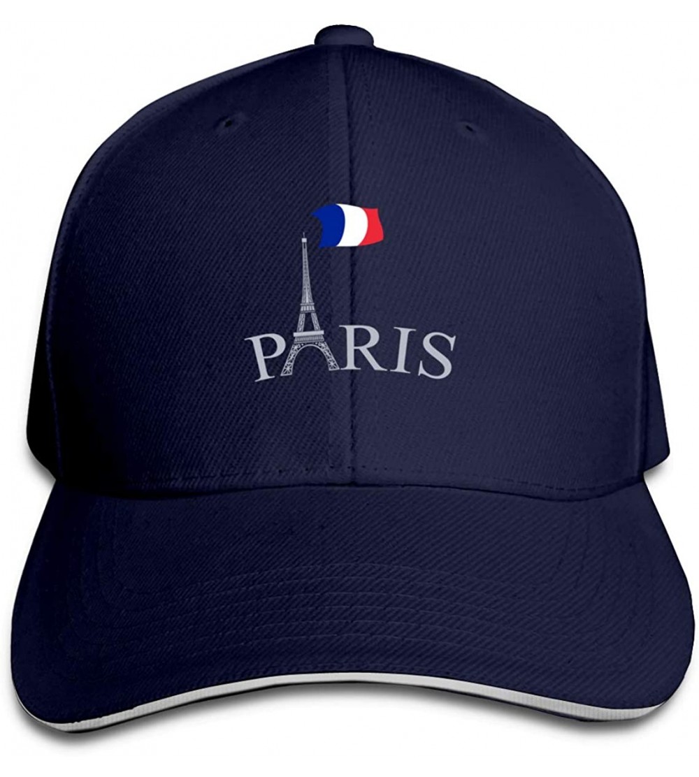 Baseball Caps Paris France Flag Baseball Cap Unisex Sports Adjustable Dad Ball Hat - Navy - CA196SY5W7R $14.48