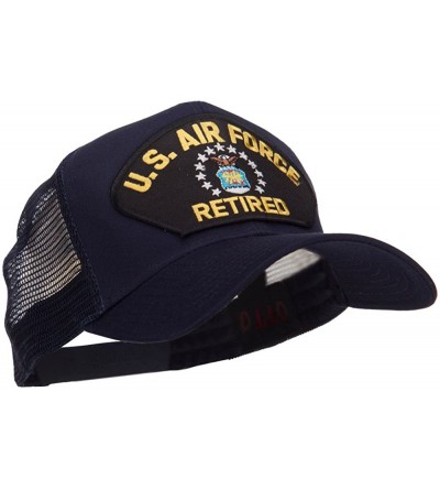 Baseball Caps US Air Force Retired Military Patched Mesh Cap - Navy - C6124YMGHL7 $25.52