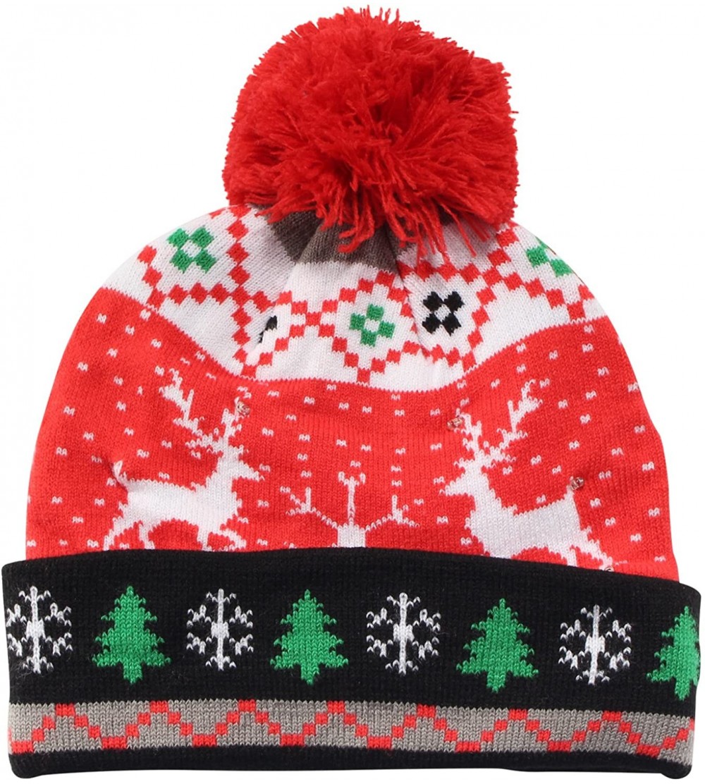 Skullies & Beanies Cozy Winter Christmas Theme Hat - Reindeer - CJ18ESNK2YN $13.63