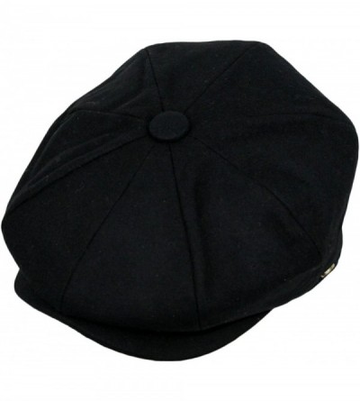 Newsboy Caps Men's Classic 8 Panel Wool Blend newsboy Snap Brim Collection Hat - Black - C41289GJZSV $38.55