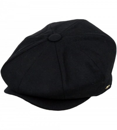 Newsboy Caps Men's Classic 8 Panel Wool Blend newsboy Snap Brim Collection Hat - Black - C41289GJZSV $38.55