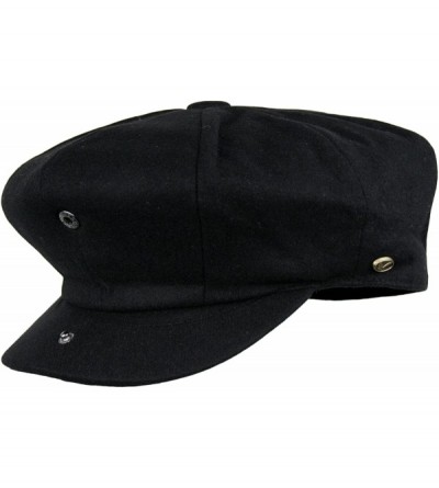 Newsboy Caps Men's Classic 8 Panel Wool Blend newsboy Snap Brim Collection Hat - Black - C41289GJZSV $38.55