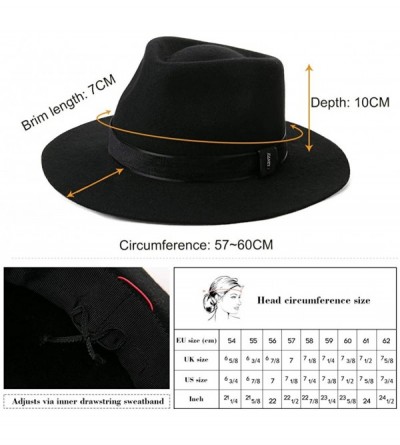 Fedoras Hand Made 100% Wool Felt Gents Teardrop Fedora Trilby Derby Hat with Wide Band Crushable for Travel - 99735black - CB...