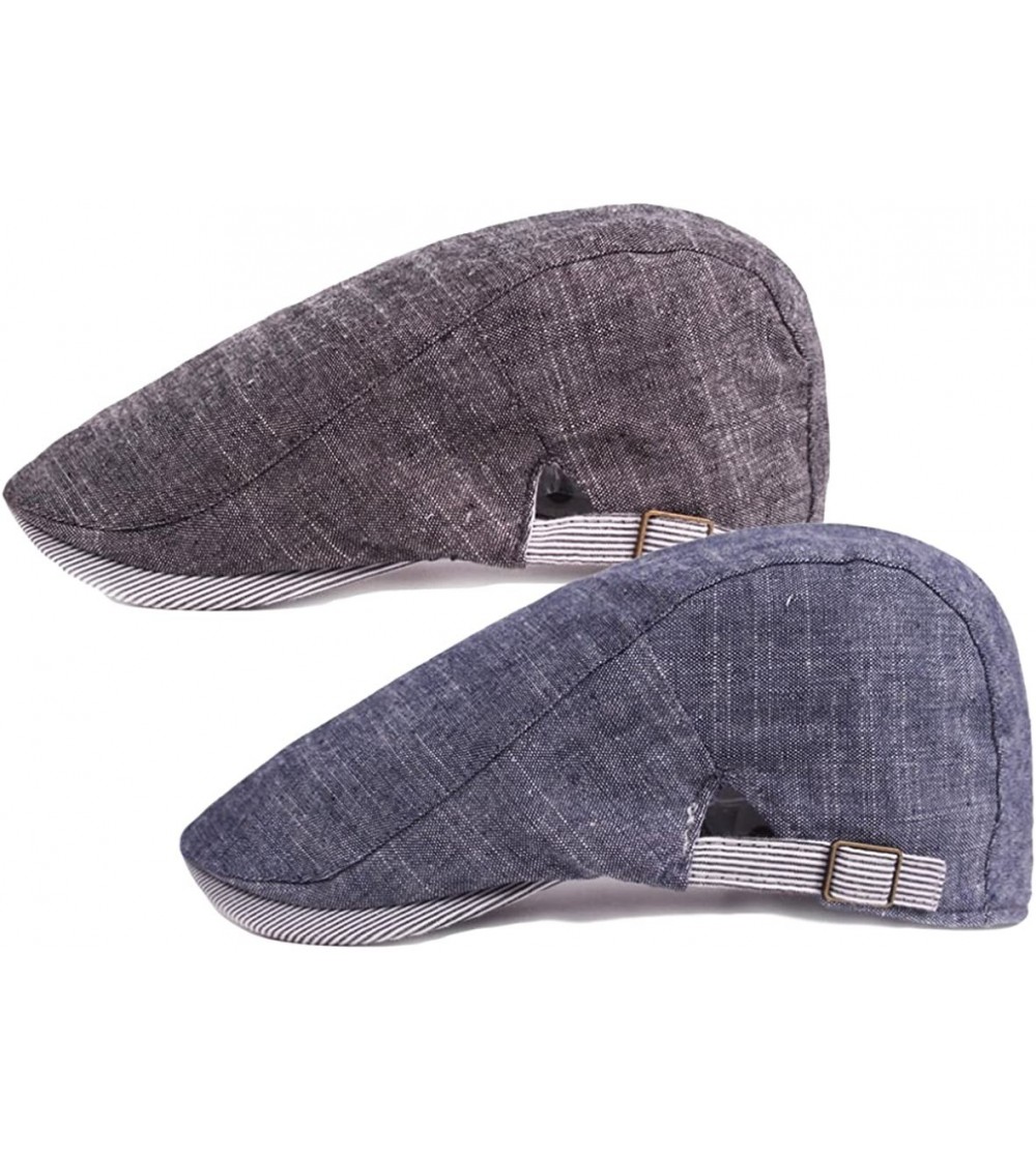 Newsboy Caps Men's Lightweight Flat Cap Ivy Gatsby Newsboy Hat Pack of 2 - A - CG183IS9R6S $15.88