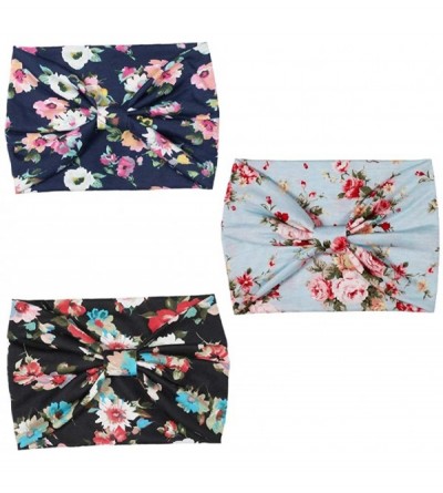 Headbands Bohemain Flower Printed Hairband Absorbent Sweatbands for Sports or Fashion - Hand Dyed - CP182H6NH5H $18.97