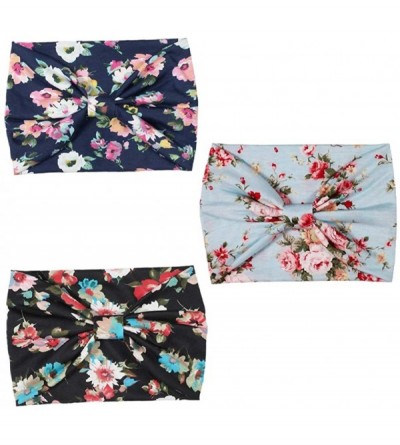 Headbands Bohemain Flower Printed Hairband Absorbent Sweatbands for Sports or Fashion - Hand Dyed - CP182H6NH5H $9.74