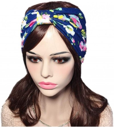 Headbands Bohemain Flower Printed Hairband Absorbent Sweatbands for Sports or Fashion - Hand Dyed - CP182H6NH5H $9.74