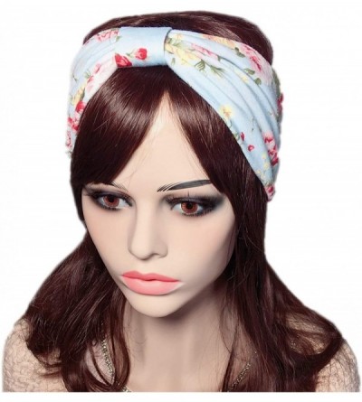 Headbands Bohemain Flower Printed Hairband Absorbent Sweatbands for Sports or Fashion - Hand Dyed - CP182H6NH5H $9.74