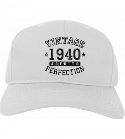 Baseball Caps 80th Birthday Vintage Birth Year 1940 Adult Baseball Cap Dad Hat (ONE-SIZE-1940- White) - CN194UREW2N $22.26