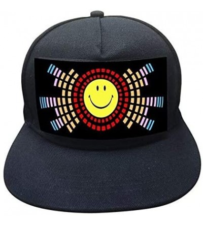 Baseball Caps Flashing LED Hats - Sound Activated Baseball Cap with Lights - Sun - CW18A9HGR4G $44.58