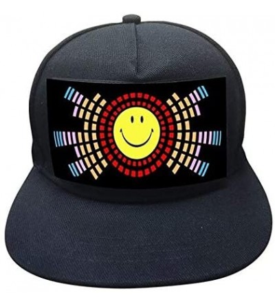 Baseball Caps Flashing LED Hats - Sound Activated Baseball Cap with Lights - Sun - CW18A9HGR4G $17.60