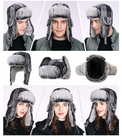 Bomber Hats Unisex Bomber Trapper Earflaps Russian Ushanka Winter Hat Hunting Cap 55-61cm - 89079-grey - CE18ZD3G244 $33.86