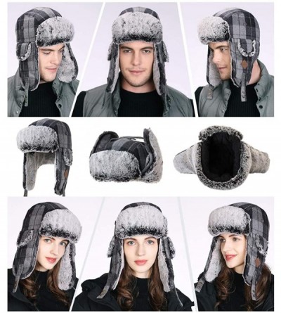 Bomber Hats Unisex Bomber Trapper Earflaps Russian Ushanka Winter Hat Hunting Cap 55-61cm - 89079-grey - CE18ZD3G244 $33.86