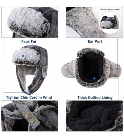 Bomber Hats Unisex Bomber Trapper Earflaps Russian Ushanka Winter Hat Hunting Cap 55-61cm - 89079-grey - CE18ZD3G244 $33.86