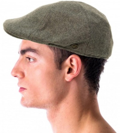 Newsboy Caps Men's Winter 100% Wool Duckbills Warm Solid Ivy Driver Cabby Cap Hat - Gray - C31865K7QTQ $12.64