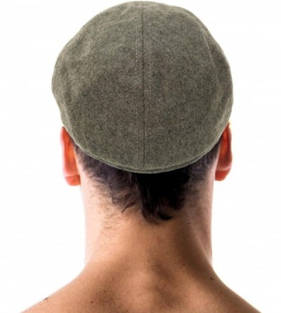 Newsboy Caps Men's Winter 100% Wool Duckbills Warm Solid Ivy Driver Cabby Cap Hat - Gray - C31865K7QTQ $12.64