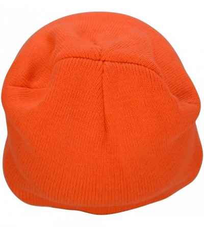 Skullies & Beanies Solid Color Beanie Cap 8 inch Winter Hat Warm Snowboard Ski Hat Orange - CE119N21FEN $10.55