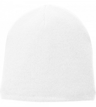 Skullies & Beanies Port & Company Unisex-adult Fleece-Lined Beanie Cap CP91L -White OSFA - C6126B16B2T $10.13