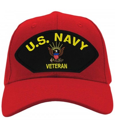 Baseball Caps US Navy Veteran Hat/Ballcap Adjustable One Size Fits Most - Red - C718HY4XC9O $44.42