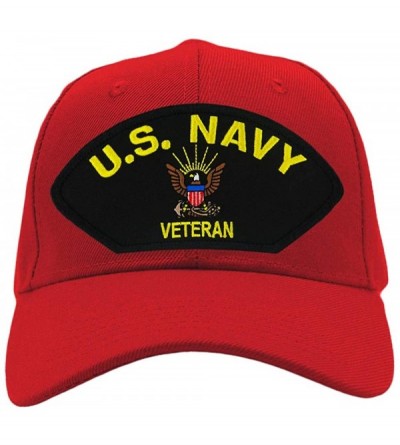 Baseball Caps US Navy Veteran Hat/Ballcap Adjustable One Size Fits Most - Red - C718HY4XC9O $22.50