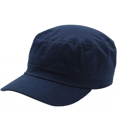 Baseball Caps Cadet Army Cap - Military Cotton Hat - Navy - CE12GW5UUY9 $20.16