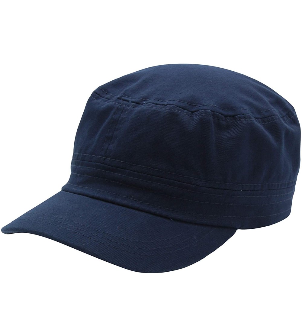 Baseball Caps Cadet Army Cap - Military Cotton Hat - Navy - CE12GW5UUY9 $10.47