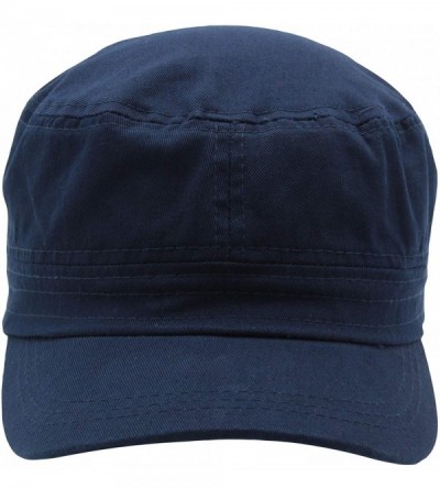 Baseball Caps Cadet Army Cap - Military Cotton Hat - Navy - CE12GW5UUY9 $10.47