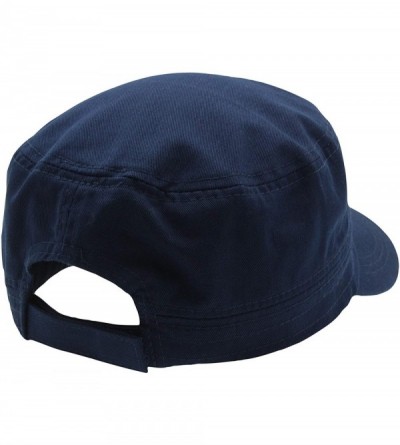 Baseball Caps Cadet Army Cap - Military Cotton Hat - Navy - CE12GW5UUY9 $10.47