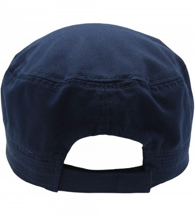 Baseball Caps Cadet Army Cap - Military Cotton Hat - Navy - CE12GW5UUY9 $10.47
