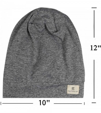 Skullies & Beanies Satin Silk Lined Sleep Cap - Beanie Slap Hat-Amazing Soft Chome Cap - Grey-ylz - C1193E2056E $14.46