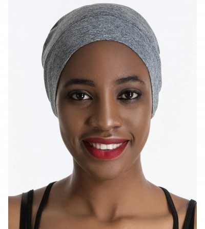 Skullies & Beanies Satin Silk Lined Sleep Cap - Beanie Slap Hat-Amazing Soft Chome Cap - Grey-ylz - C1193E2056E $14.46