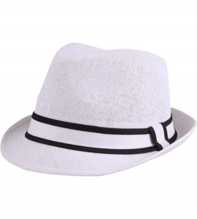 Fedoras Unisex Vintage Fedora Hat Classic Timeless Light Weight - 2120 - White - CT18HDC56QX $12.34