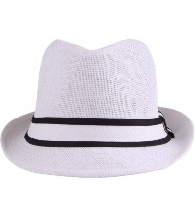 Fedoras Unisex Vintage Fedora Hat Classic Timeless Light Weight - 2120 - White - CT18HDC56QX $12.34