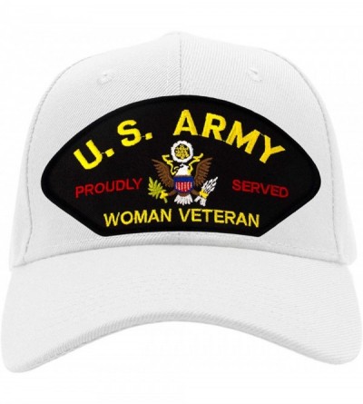 Baseball Caps US Army - Woman Veteran Hat/Ballcap Adjustable One Size Fits Most - White - C618NR40ZMO $42.73