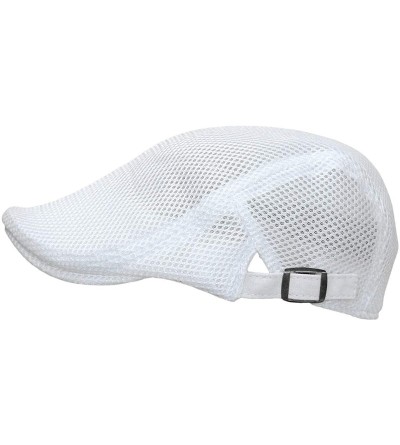 Newsboy Caps Ivy Cap Straw Weave Linen-Like Cotton Cabbie Newsboy Hat MZ30038 - Mesh_white - CK18W8E7GH2 $10.43