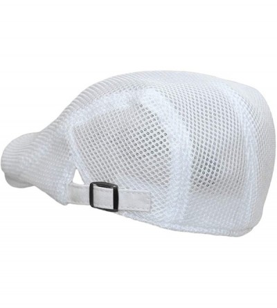 Newsboy Caps Ivy Cap Straw Weave Linen-Like Cotton Cabbie Newsboy Hat MZ30038 - Mesh_white - CK18W8E7GH2 $10.43