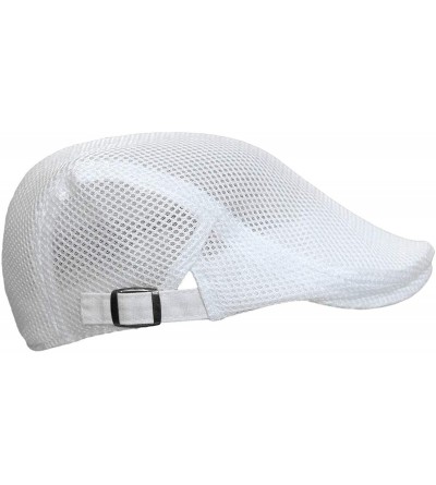 Newsboy Caps Ivy Cap Straw Weave Linen-Like Cotton Cabbie Newsboy Hat MZ30038 - Mesh_white - CK18W8E7GH2 $10.43