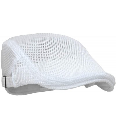 Newsboy Caps Ivy Cap Straw Weave Linen-Like Cotton Cabbie Newsboy Hat MZ30038 - Mesh_white - CK18W8E7GH2 $10.43