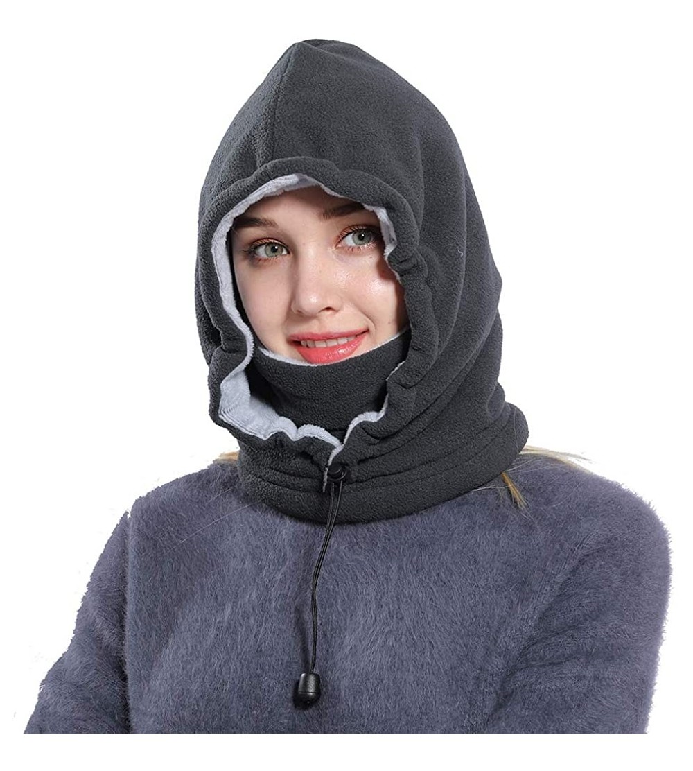 Balaclavas Women Balaclava Fleece Winter Warmer - Grey - C618I4Y2DMR $28.66