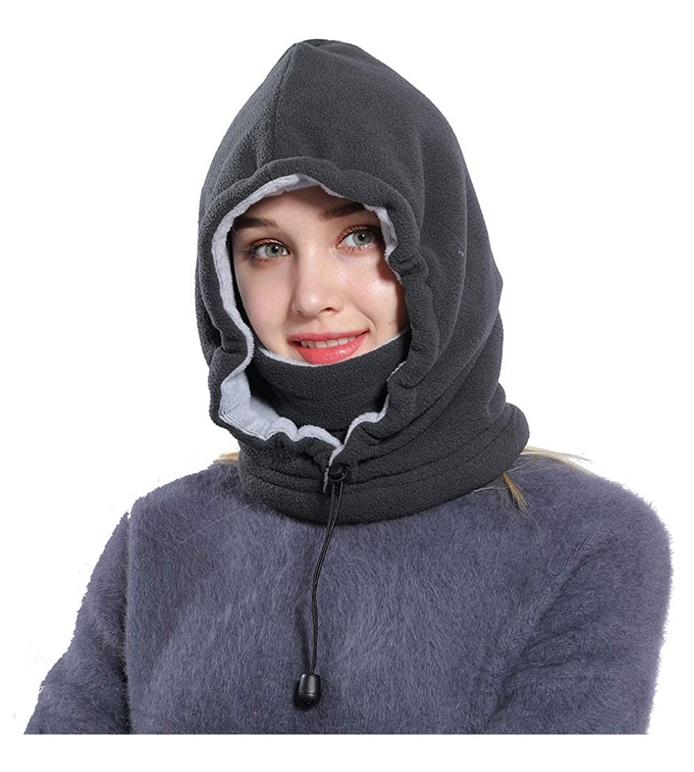 Balaclavas Women Balaclava Fleece Winter Warmer - Grey - C618I4Y2DMR $17.43