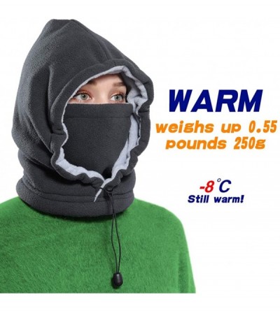 Balaclavas Women Balaclava Fleece Winter Warmer - Grey - C618I4Y2DMR $17.43