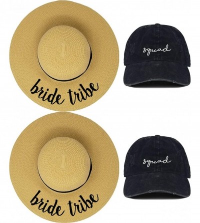 Sun Hats Women's Bridal Sun Hat Dad Hat Baseball Cap Bachelorette Party Bundle - CB18OOQMGDA $97.63