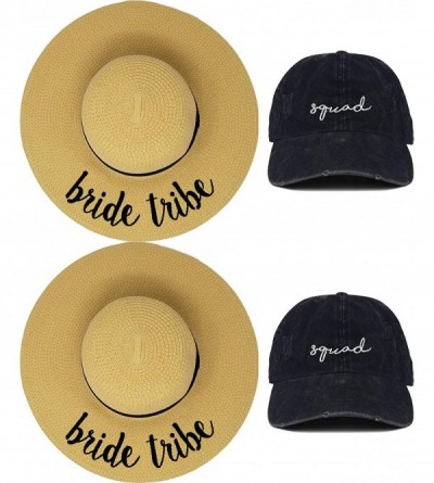 Sun Hats Women's Bridal Sun Hat Dad Hat Baseball Cap Bachelorette Party Bundle - CB18OOQMGDA $41.05