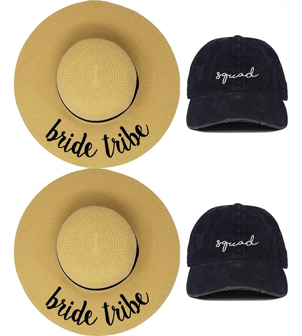 Sun Hats Women's Bridal Sun Hat Dad Hat Baseball Cap Bachelorette Party Bundle - CB18OOQMGDA $41.05
