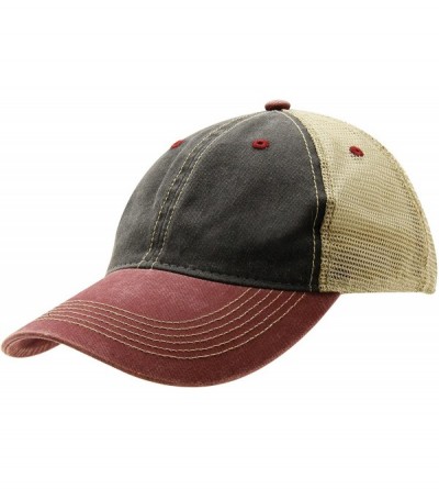 Baseball Caps Womens Legend Vintage Wash Trucker Cap - Charcoal/Khaki/Burnt Henna - CZ18E3WYS5Y $11.84