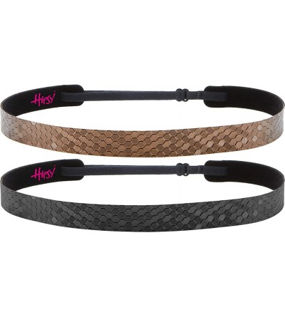 Headbands Women's Adjustable Non Slip Geo Sport Headband Multi Gift Pack - Black & Brown Skinny Geo 2pk - CA19770SHNZ $9.75