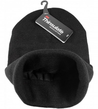 Skullies & Beanies 3M Thinsulate Women Men Unisex Knitted Thermal Winter Cap Casual Beanies - Black - CM12MYM2SJD $8.18