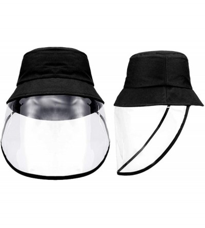 Sun Hats 1pcs Black Protective Hat with Face Mask-Isolate Sunscreen and Anti-Fog Saliva Clear Visor Face Hat - CU196OO0GAW $1...